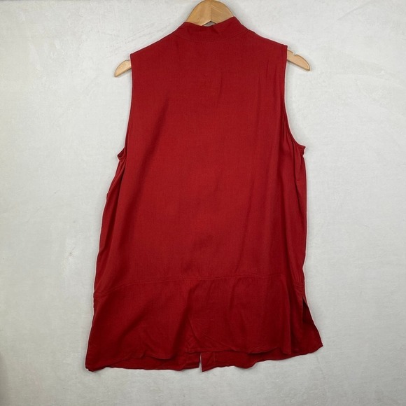 NWT Vintage Diane Von Furstenberg Red Button Front Sleeveless Tank Dress Size 1X - Picture 6 of 6
